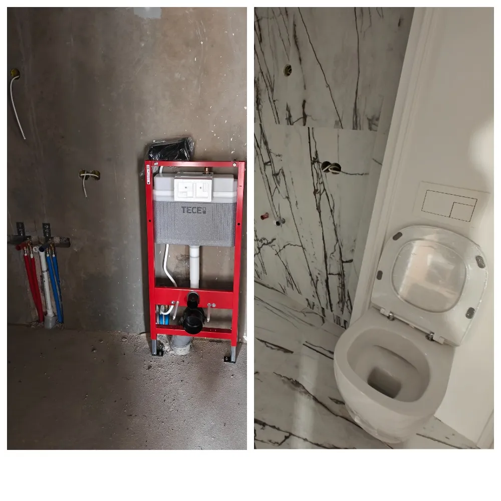 Instaliacijos ir pakabinamo klozeto montavimas