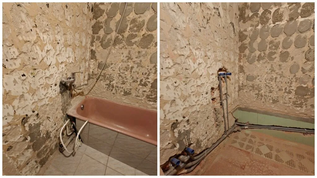 Senų vamzdynų keitimas, slėpimas sienoje