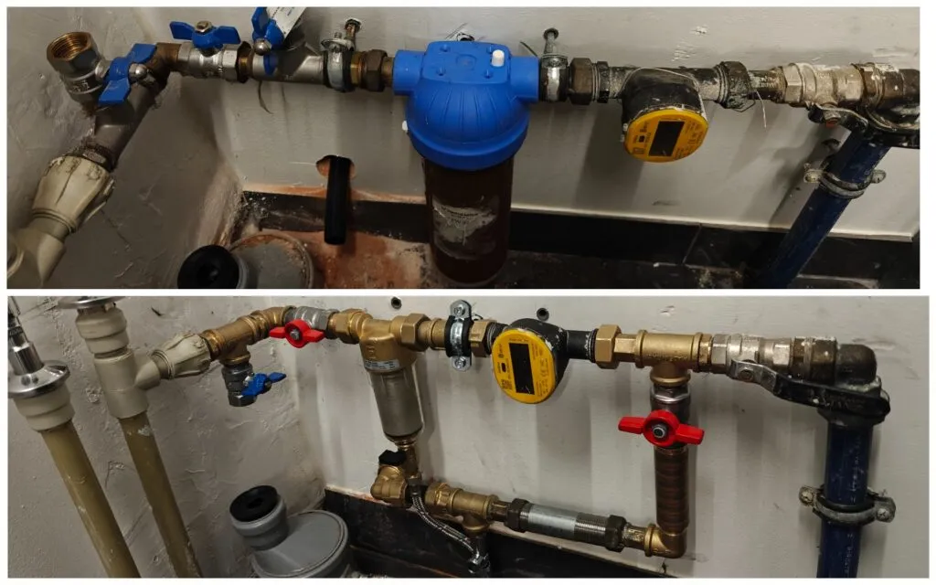 Vandens apskaitos mazgo montavimas